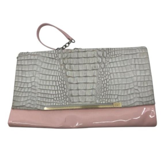 Diane Von Furstenberg Handbags - DIANE VON FURSTENBERG White Croc Embossed Shoulder